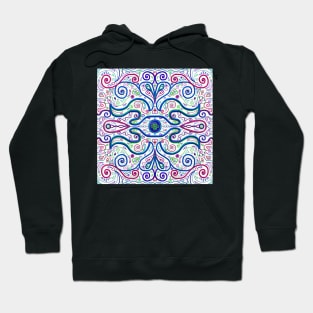 Psychedelic Eye Linear Symmetry Pattern Hoodie